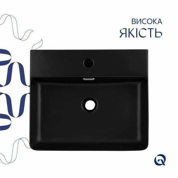 Раковина Qtap Nando LT 500х420х120 Matt black QT12112173SMBMBN 2359814588 фото