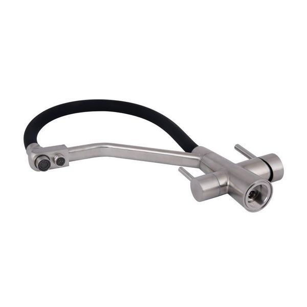 Змішувач для кухні Lidz Aria 020F3 з гнучким виливом з підключенням для питної води (k35) LDARI020F3BNK37647 2333998877 фото