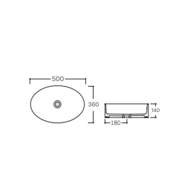 Раковина-чаша Qtap Kolibri 500x360x140 White QT10113054WN 2302881082 фото