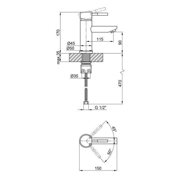 Смеситель для раковины Lidz Aria 01L-BFS Black SD00049490 фото
