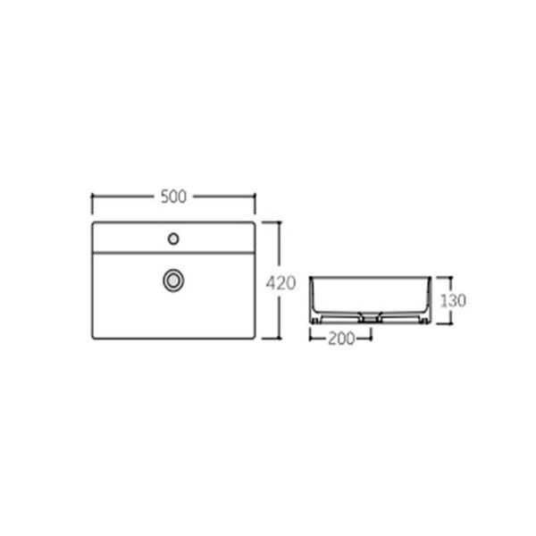 Раковина Qtap Nando LT 500х420х120 Matt black QT12112173SMBMBN 2359814588 фото