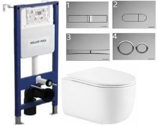 Комплект 5в1: Инсталляция Koller pool +Безободковый Подвесной унитаз Taurus Ultra Quiet +Клавиша на выбор 2913210558 фото