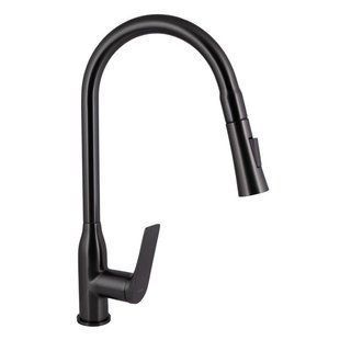 Змішувач для кухні Qtap Vlasta New з висувним виливом QTVLA344GMB45647 Gunmetal Black PVD 2361068475 фото