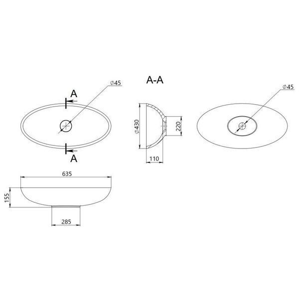 Раковина-чаша Qtap Dove 625х415х150 White QT06113077WN 2302881083 фото