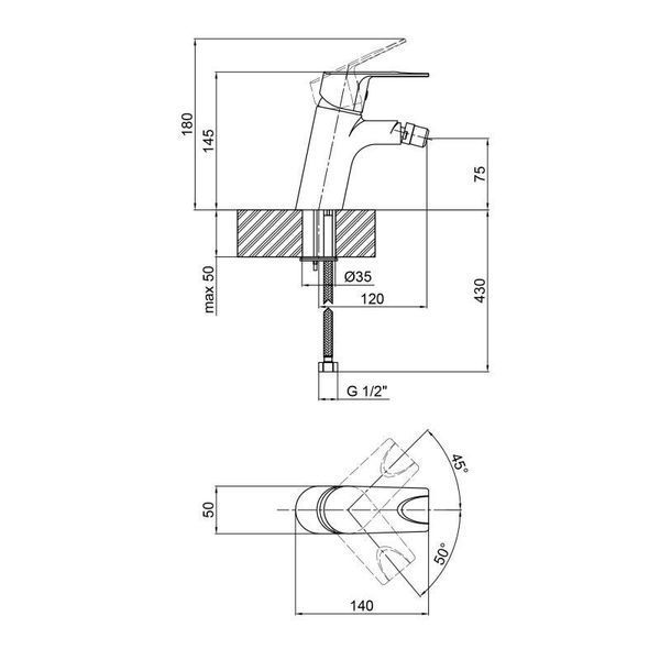 Змішувач для біде Qtap Jody CRM 001A SD00027894 фото