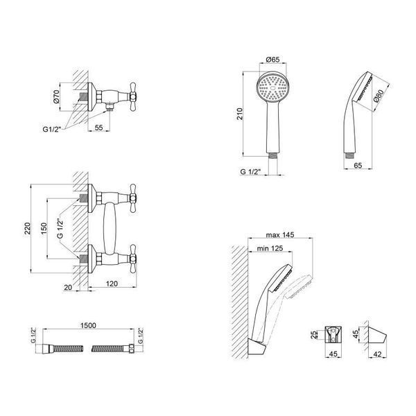 Змішувач для душу Lidz (CRM) Dominox 15 363 SD00041211 фото