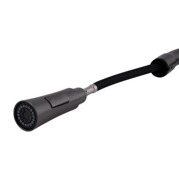 Змішувач для кухні Qtap Vlasta New з висувним виливом QTVLA344GMB45647 Gunmetal Black PVD 2361068475 фото