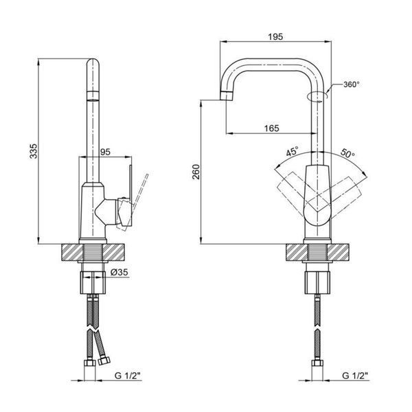 Акційний набір 3+2: Змішувач для кухонної мийки Brinex BRIN35C20F 2499117334 фото