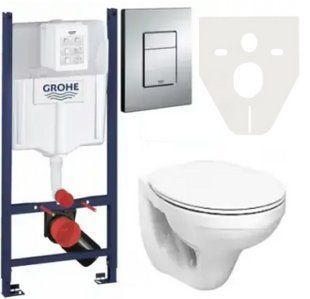 Комплект 5в1: Инсталляция Grohe Rapid +Подвесной унитаз Kolo idol с микролифтом+ клавиша хром KOER 2992878101 фото