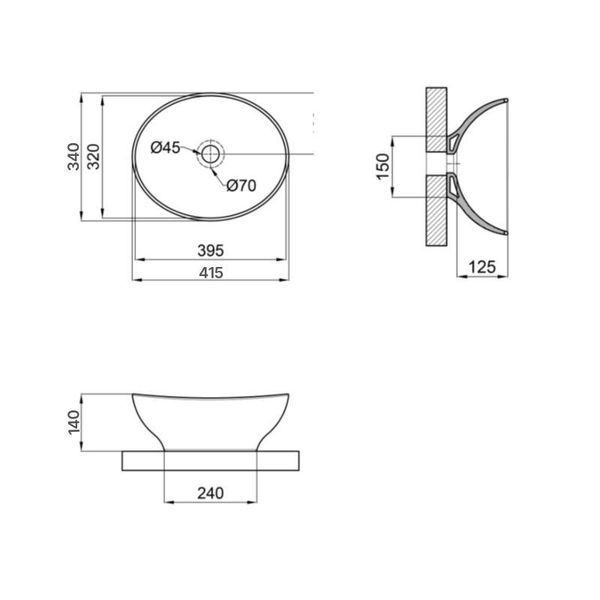 Раковина-чаша Qtap Dove 410х335х145 Matt black QT063078MBMBN 2302881085 фото