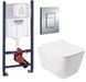Комплект 5в1: Инсталляция Grohe Rapid + Безободковый Подвесной унитаз Venta Sappo Торнадо + клавиша хром GV CW1 фото 1