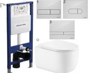 Комплект 5в1: Инсталляция Koller pool +Безободковый Подвесной унитаз Taurus Ultra Quiet +Клавиша на выбор 2913211807 фото