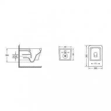 Комплект 5в1: Инсталляция Grohe Rapid + Безободковый Подвесной унитаз Venta Retan Торнадо + клавиша хром GV C1 фото