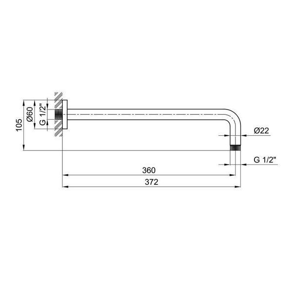 Кронштейн для верхнього душу Qtap Trubice 400OC SD00042086 фото