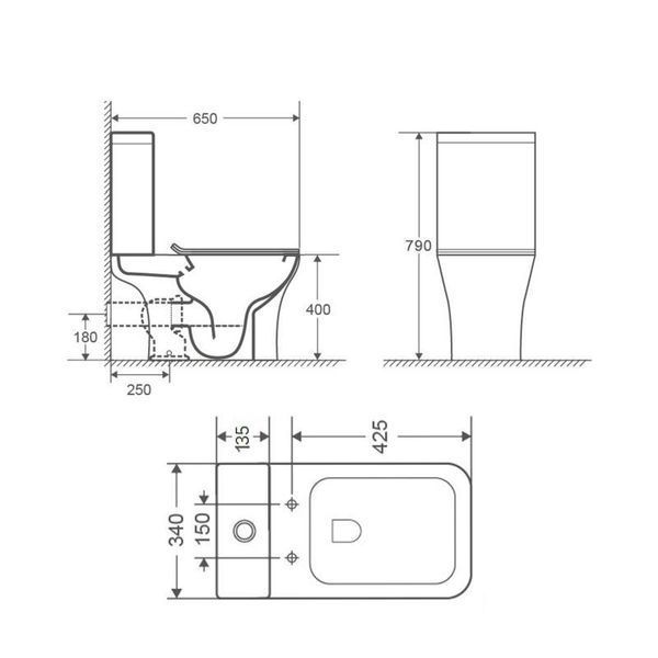 Унітаз-компакт Qtap Presto Quadro безободковий з сидінням Soft-close QT24221215AW 2446580885 фото