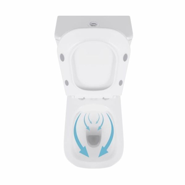 Унітаз-компакт Qtap Presto Quadro безободковий з сидінням Soft-close QT24221215AW 2446580885 фото