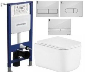 Комплект 5в1: Инсталляция Koller pool +Безободковый Подвесной унитаз Qtap Gemini Ultra Quiet +Клавиша на выбор 2913212375 фото