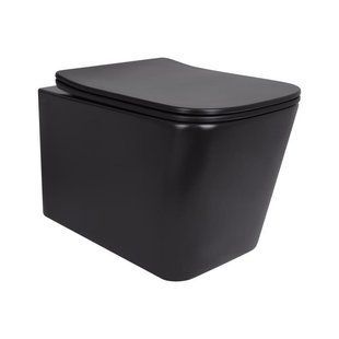 Унітаз підвісний Qtap Tern New Ultra Quiet безобідковий з сидінням Soft-close MATT BLACK QT17332303ASMB 2448466442 фото