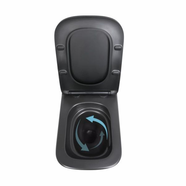 Унітаз підвісний Qtap Tern New Ultra Quiet безобідковий з сидінням Soft-close MATT BLACK QT17332303ASMB 2448466442 фото