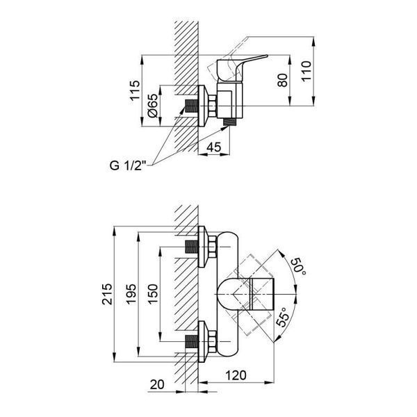 Змішувач для душу Qtap Javornik 4014107C SD00041989 фото