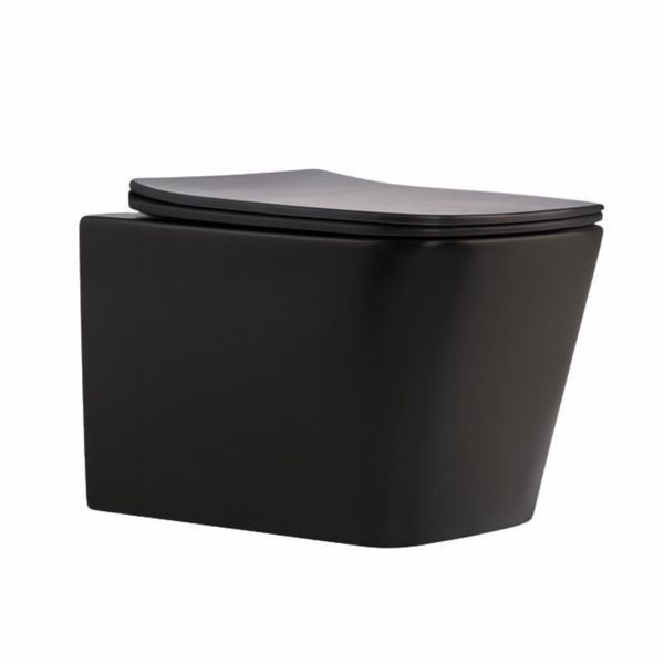 Унітаз підвісний Qtap Tern New Ultra Quiet безобідковий з сидінням Soft-close MATT BLACK QT17332303ASMB 2448466442 фото