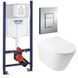 Комплект 5в1: Инсталляция Grohe Rapid + Безободковый Подвесной унитаз Swan + клавиша хром GV SW фото 1