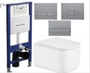 Комплект 5в1: Инсталляция Koller pool +Безободковый Подвесной унитаз Qtap Gemini Ultra Quiet +Клавиша на выбор 2913212421 фото