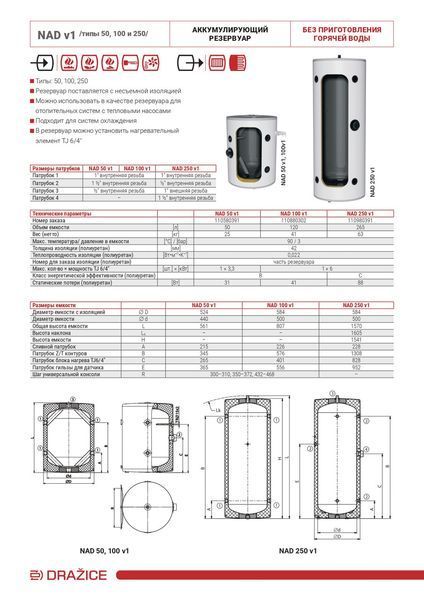 Аккумулирующий бак Drazice NAD 50 v1 (с изоляцией) 2590731689 фото
