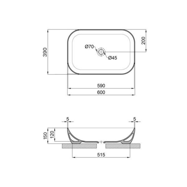 Раковина-чаша Qtap Robin 610х400х145 Matt black QT132143PMBMBN 2507269458 фото