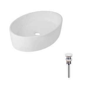 Комплект Qtap Kolibri: Раковина накладна овальна 500x360x140 мм White + Донний клапан PU02 2364863856 фото