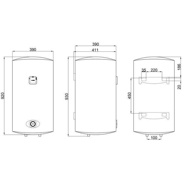 Водонагреватель электрический Thermo Alliance 80 л SLIM вертикальный, мокрый ТЭН 1,5 кВт D80V15Q2 SD00042065 фото