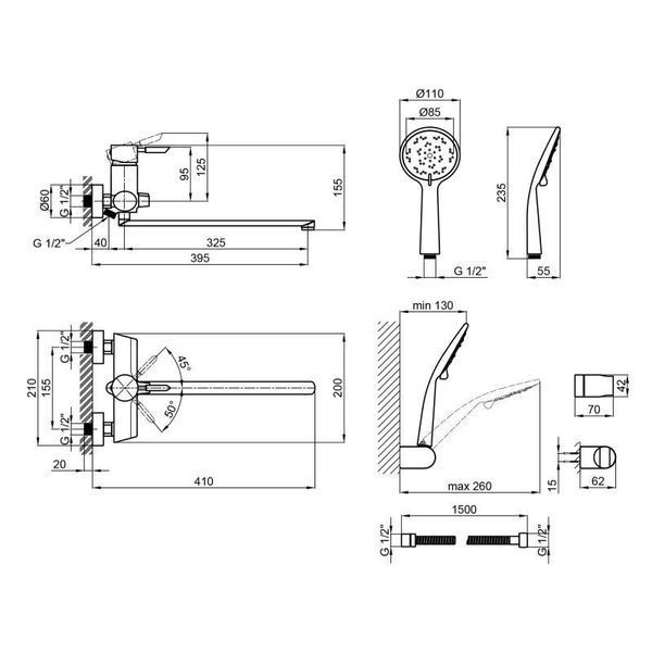 Смеситель для ванны Qtap Elit СRM 005 New SD00000814 фото