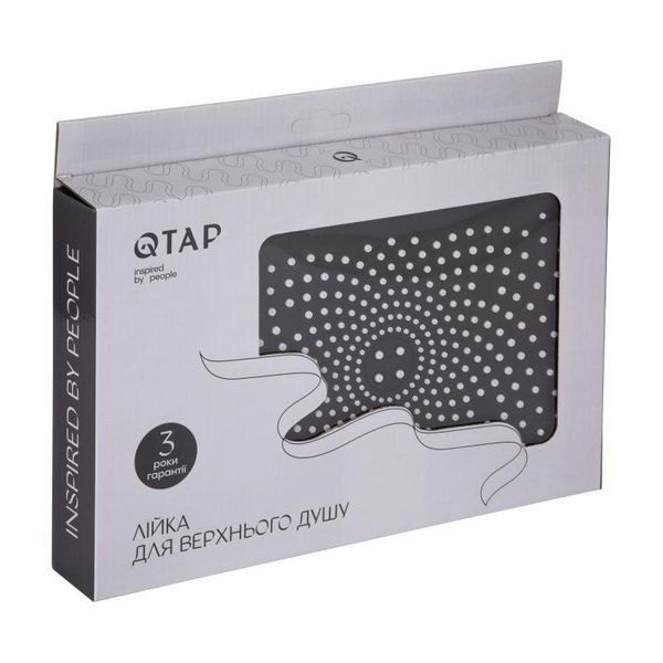 Лійка для верхнього душу Qtap Hlavova 260x180 мм прямокутна QTHLA107CRM45784 Chrome/Black 2286126197 фото