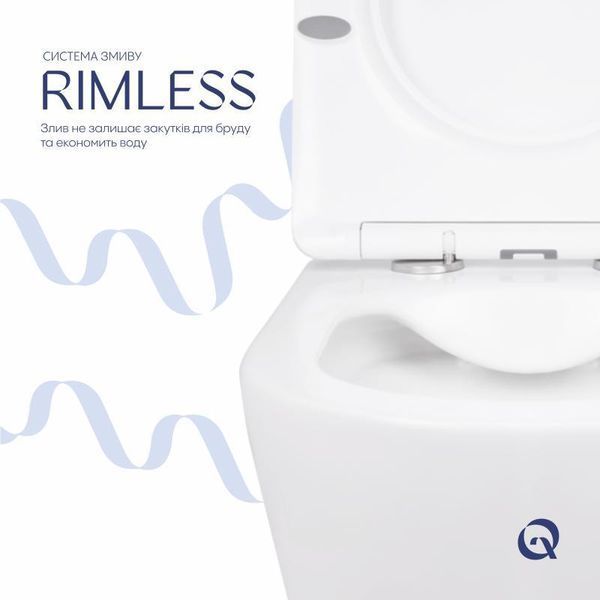 Унитаз подвесной Qtap Swan безободковый с сиденьем Soft-close QT16335178W SD00036227 фото