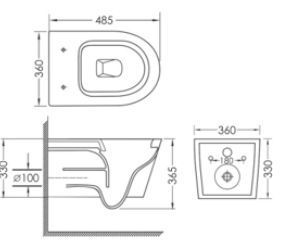 Комплект 5в1: Инсталляция Grohe Rapid +Безободковый Подвесной унитаз DOBRY + клавиша хром KOER 3027965668 фото