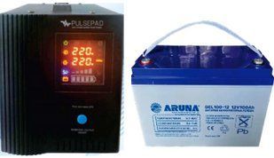 Гибридный ИБП/инвертор Pulsepad SINUS PRO 800/530+Акум ARUNA GEL 100-12 2794182100 фото