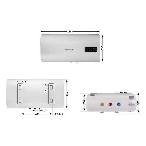 Водонагреватель электрический Thermo Alliance 100 л плоский горизонтальный, мокрый ТЭН 2 кВт (0,8+1,2) SD00032266 фото