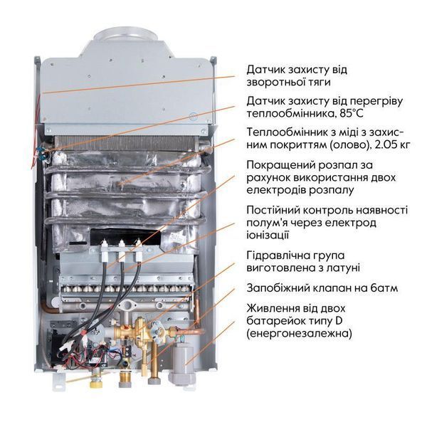 Колонка газова димохідна Thermo Alliance JSD20-10CR 10 л White SD00024547 фото