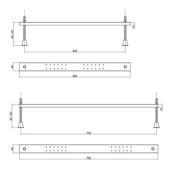 Ножки для асимметричной ванны Lidz Nozki A SD00042384 фото