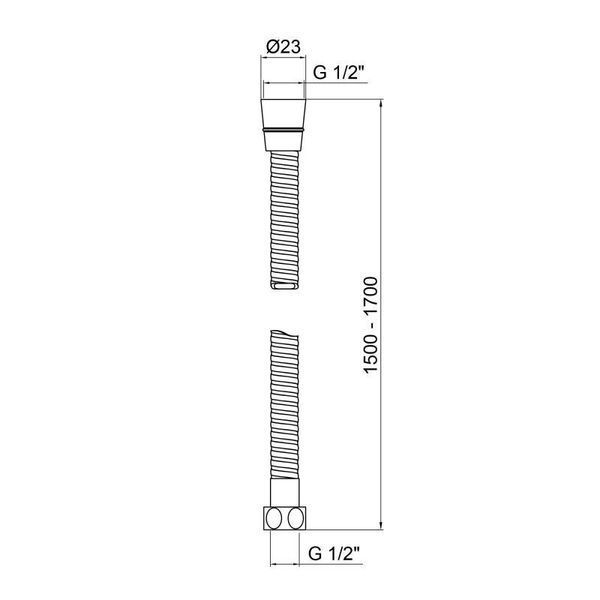 Шланг для душа Lidz (CRM) 50 06 150 00 1,50-1,70 м SD00041558 фото