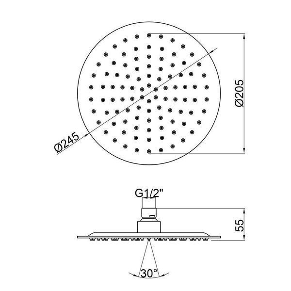 Лейка для верхнего душа Lidz (CRM) 51 10 103 25, &Oslash;25 см SD00043621 фото