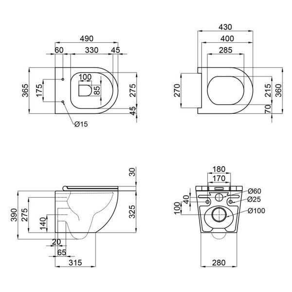 Унитаз подвесной Qtap Robin Mew безобедочный с сиденьем Soft-close QT1333046EUQW SD00050601 фото