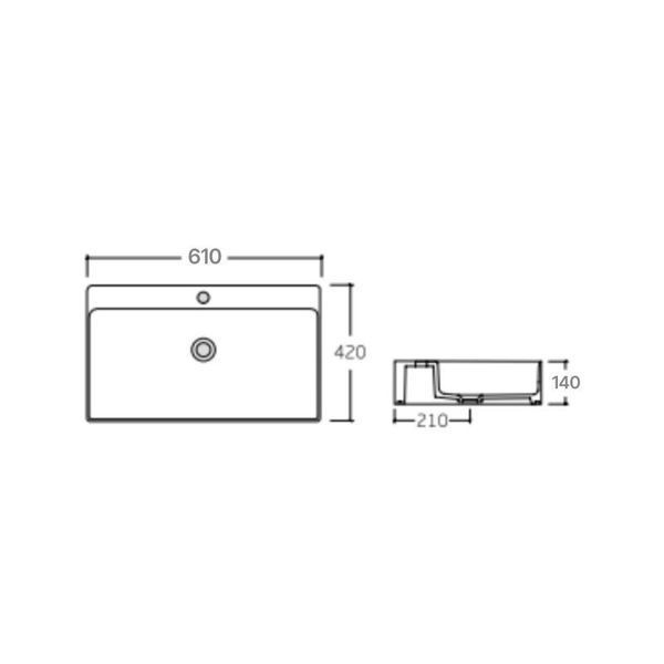Раковина Qtap Nando LT 600х440х130 White QT12112173WN 2302881092 фото