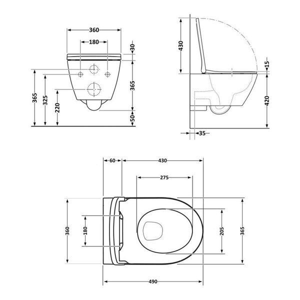 Унитаз подвесной Qtap Robin Mew безобедочный с сиденьем Soft-close QT1333046EUQW SD00050601 фото
