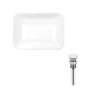 Комплект Qtap Scorpio: Раковина врізна прамокутна 610х380х150 мм White + Донний клапан PU02 2364863815 фото
