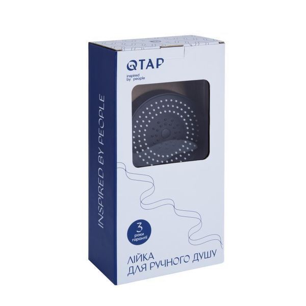 Лійка для ручного душу Qtap Rucni D 130 мм округла QTRUC125BLM45951 Black Matt 2262497183 фото