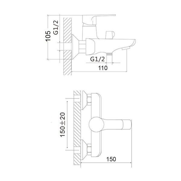 Змішувач для ванни Brinex 31CW 006N SD00035297 фото
