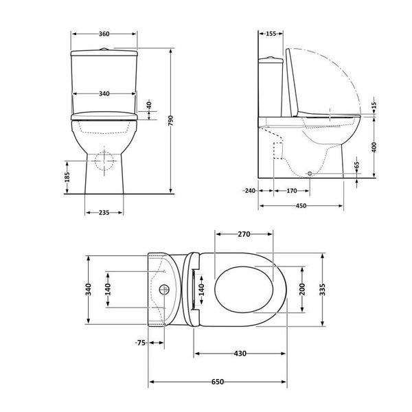 Унитаз-компакт Qtap Presto безободковый с сиденьем Soft-close QT24221217AW SD00045982 фото