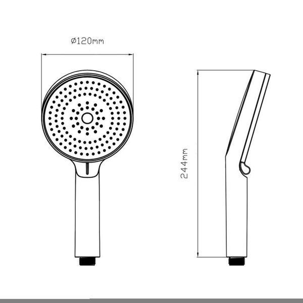 Лійка для ручного душу Qtap Rucni D 130 мм округла QTRUC125BLM45951 Black Matt 2262497183 фото