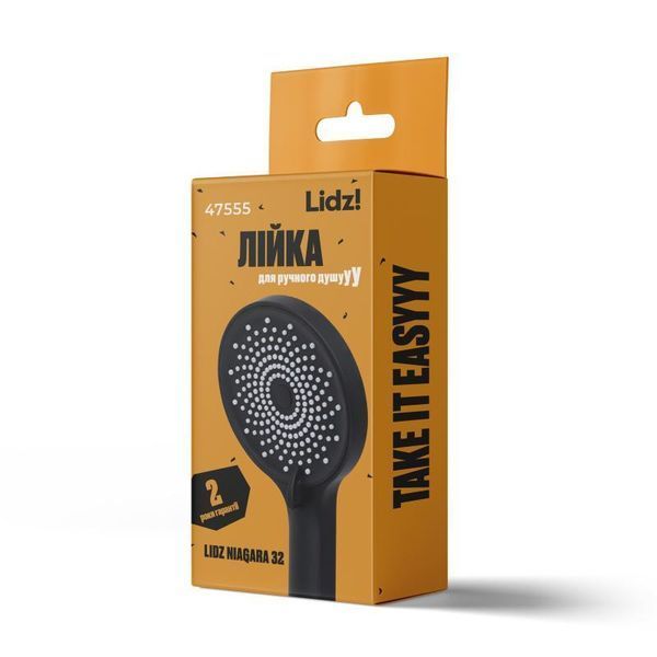 Лійка для ручного душу Lidz Niagara 32 120 мм округла LDNIA32BLM47555 Matt Black 2598800979 фото